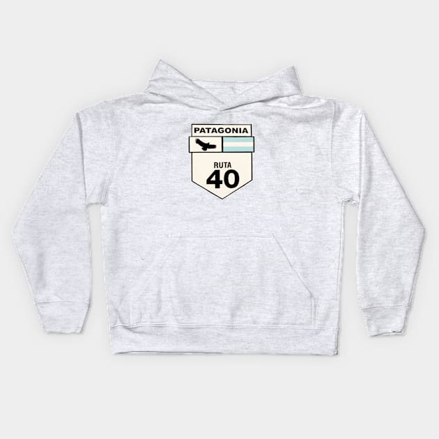 Ruta 40 the classic drive Kids Hoodie by stevepaint